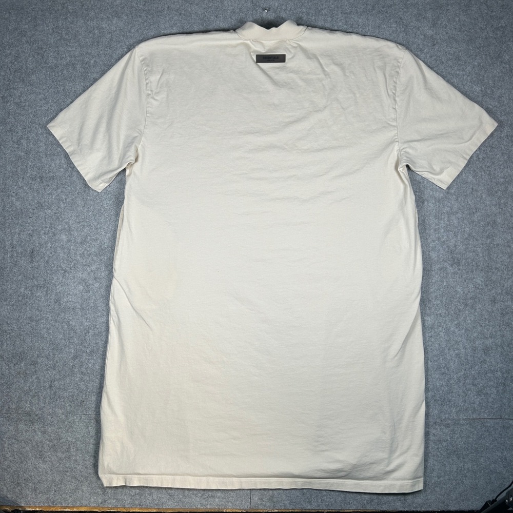 Fear of God Essentials T-Shirt Dress Womens XL Cream Tan Logo pockets - Picture 13 of 16